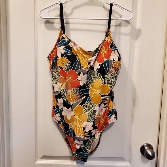 Hurley Tropical Floral One-Piece Swimsuit & matching Rash Guard! XL - Picture 2 of 9